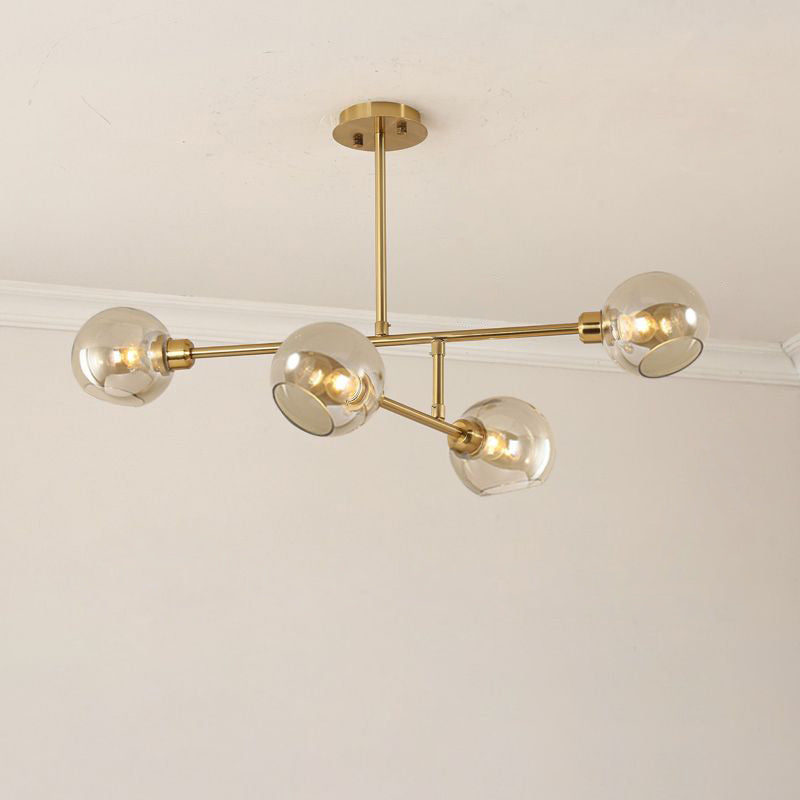Minimalist Dome Glass Pendant Chandelier for Open Kitchen Ceiling Lighting