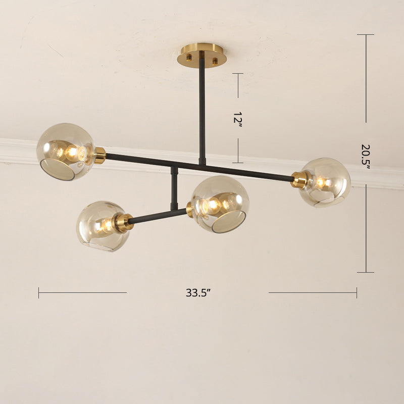 Minimalist Dome Glass Pendant Chandelier for Open Kitchen Ceiling Lighting