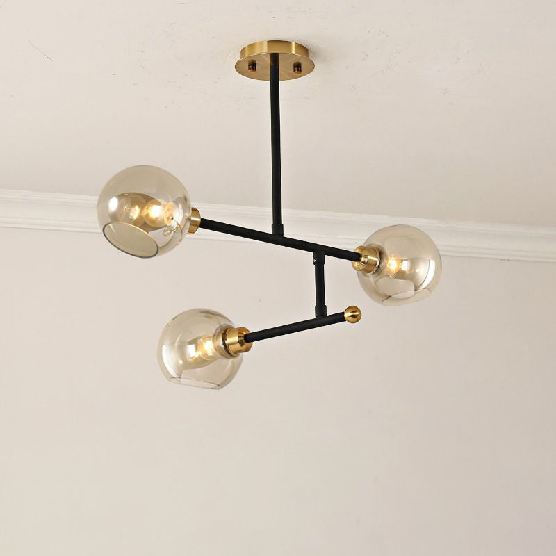 Minimalist Dome Glass Pendant Chandelier for Open Kitchen Ceiling Lighting
