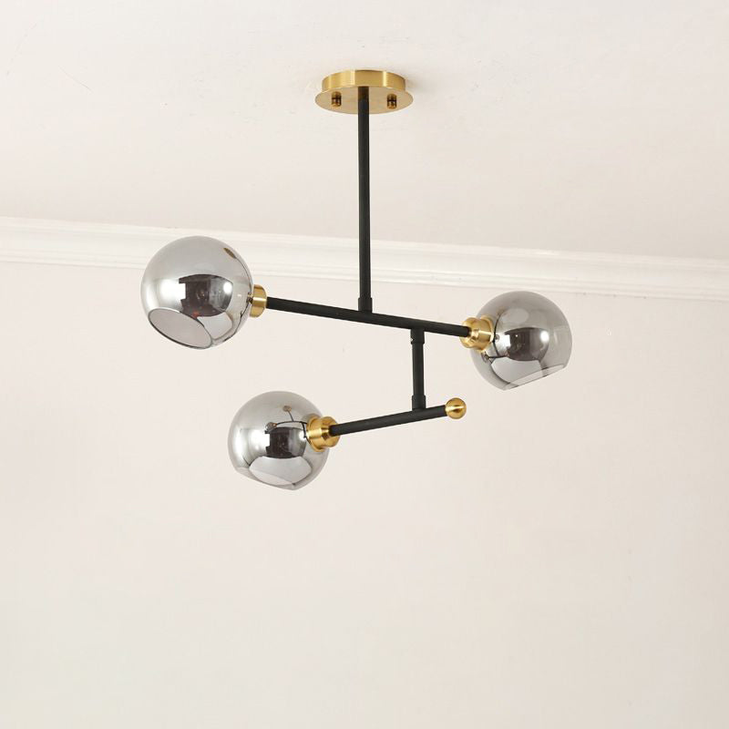 Minimalist Dome Glass Pendant Light For Open Kitchen Ceiling 3 / Black Smoke Grey