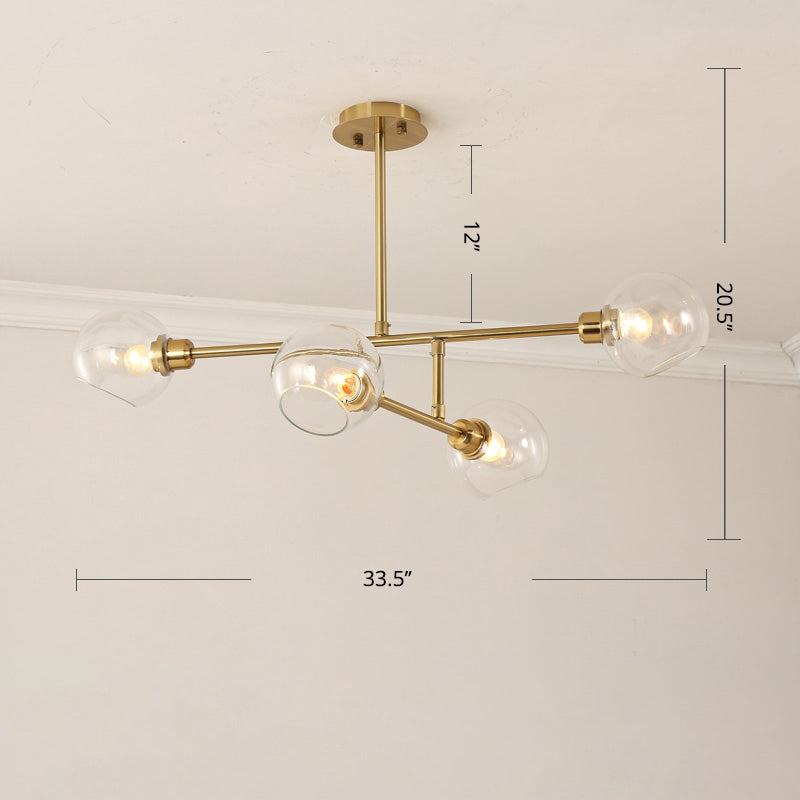Minimalist Dome Glass Pendant Light For Open Kitchen Ceiling