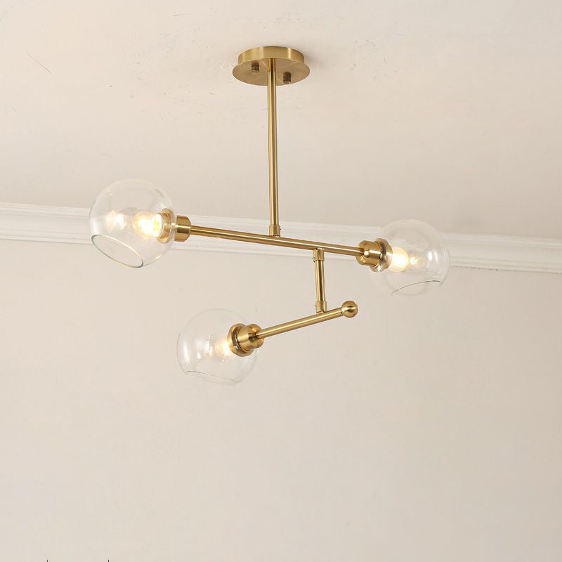 Minimalist Dome Glass Pendant Light For Open Kitchen Ceiling 3 / Gold Clear