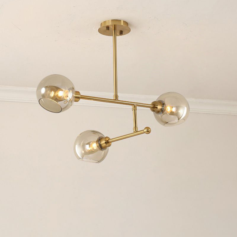 Minimalist Dome Glass Pendant Chandelier for Open Kitchen Ceiling Lighting