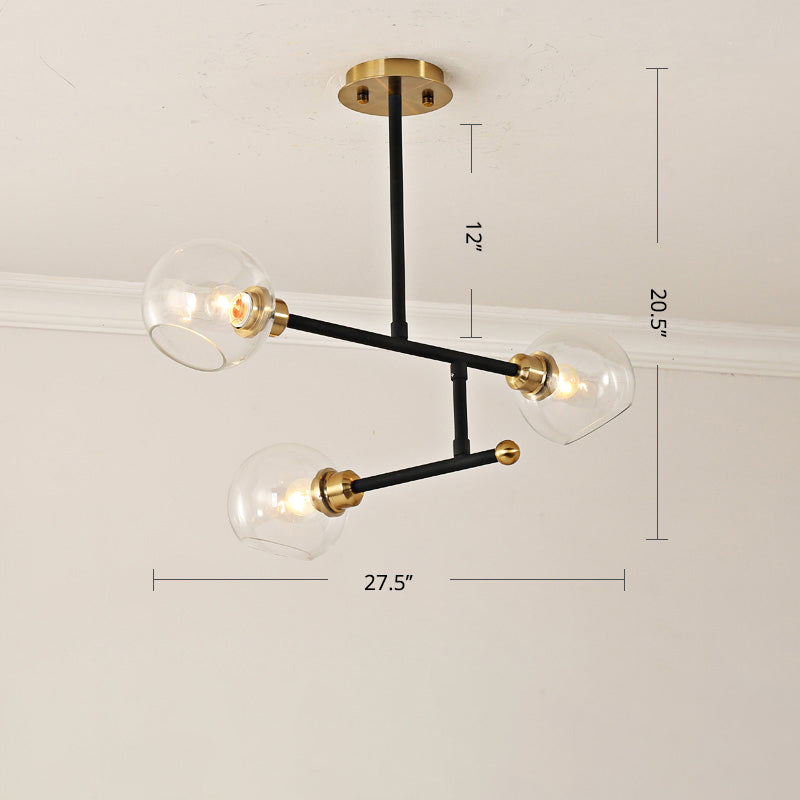 Minimalist Dome Glass Pendant Light For Open Kitchen Ceiling