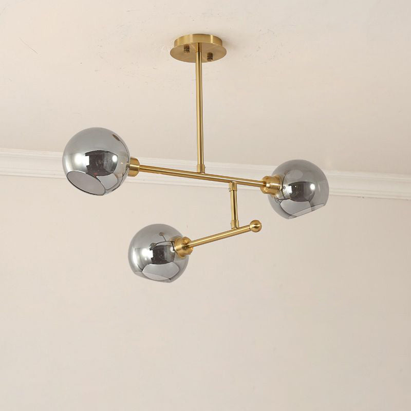 Minimalist Dome Glass Pendant Light For Open Kitchen Ceiling 3 / Gold Smoke Grey