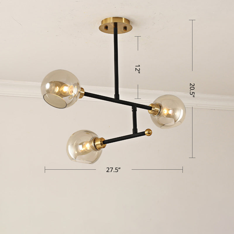 Minimalist Dome Glass Pendant Chandelier for Open Kitchen Ceiling Lighting