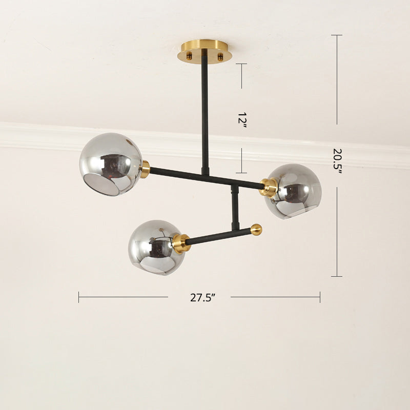 Minimalist Dome Glass Pendant Chandelier for Open Kitchen Ceiling Lighting