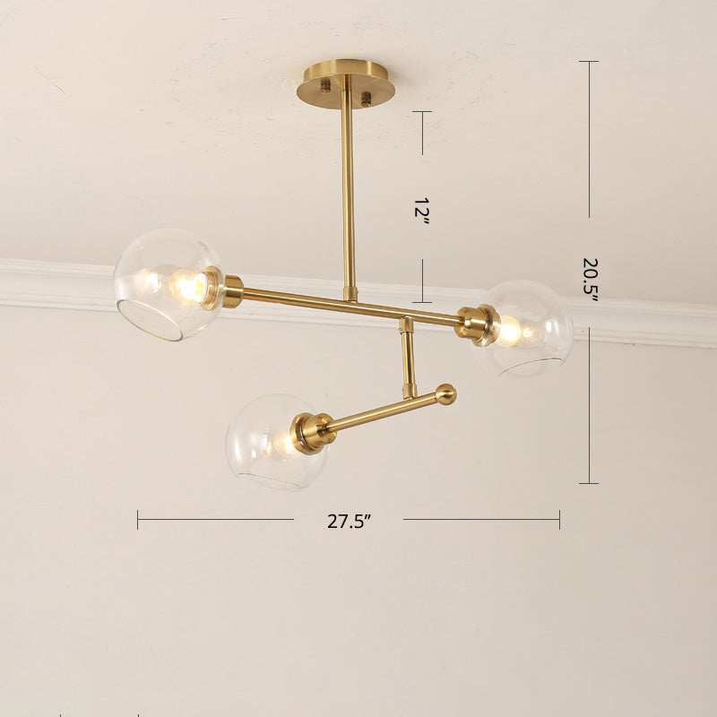 Minimalist Dome Glass Pendant Chandelier for Open Kitchen Ceiling Lighting
