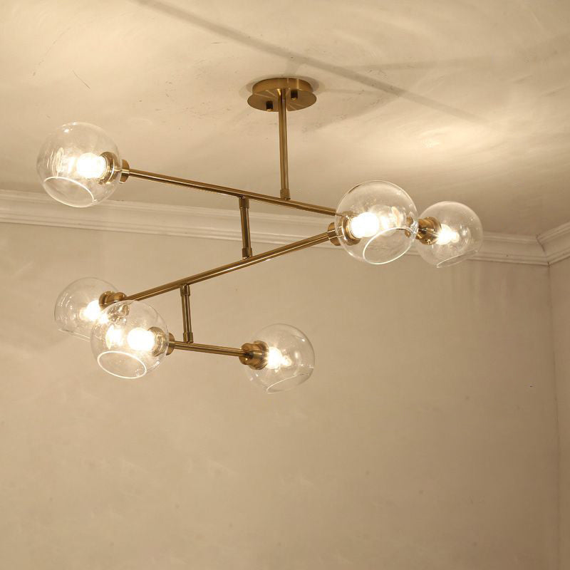 Minimalist Dome Glass Pendant Chandelier for Open Kitchen Ceiling Lighting