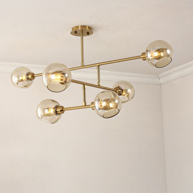 Minimalist Dome Glass Pendant Chandelier for Open Kitchen Ceiling Lighting