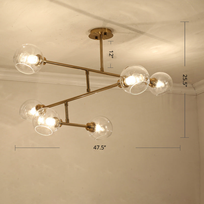 Minimalist Dome Glass Pendant Chandelier for Open Kitchen Ceiling Lighting