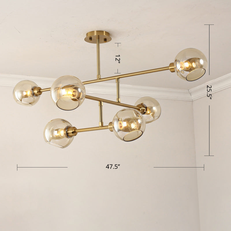 Minimalist Dome Glass Pendant Chandelier for Open Kitchen Ceiling Lighting