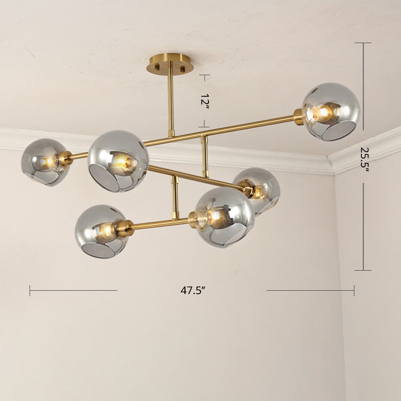 Minimalist Dome Glass Pendant Chandelier for Open Kitchen Ceiling Lighting