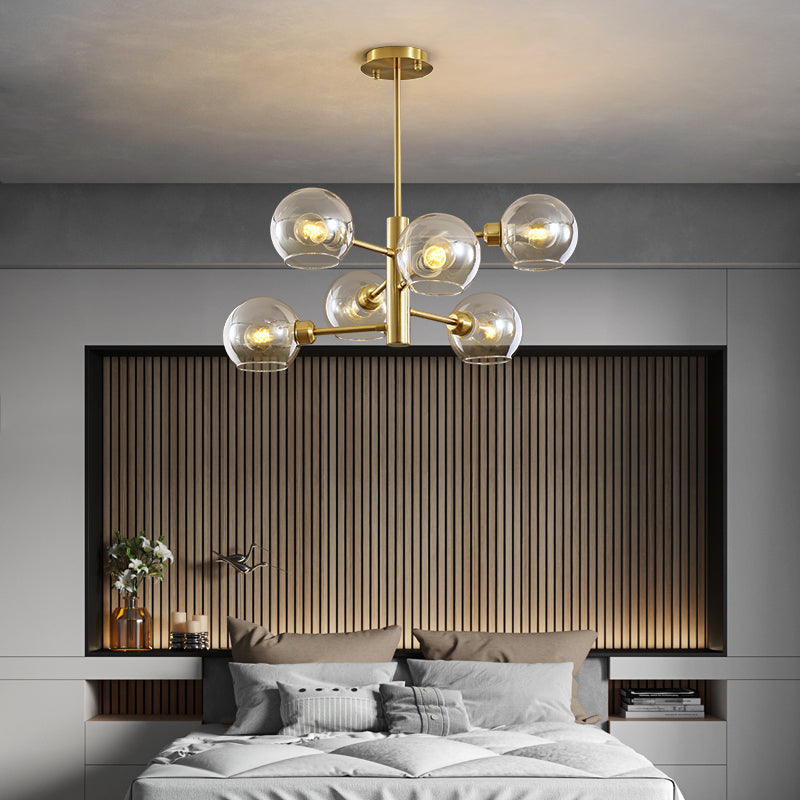 Postmodern Glass Dome Hanging Lamp - Stylish Dining Room Chandelier