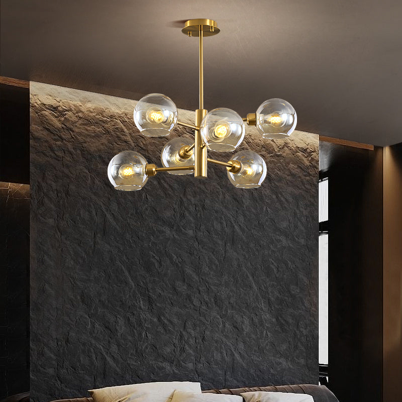 Postmodern Glass Dome Hanging Lamp - Stylish Dining Room Chandelier