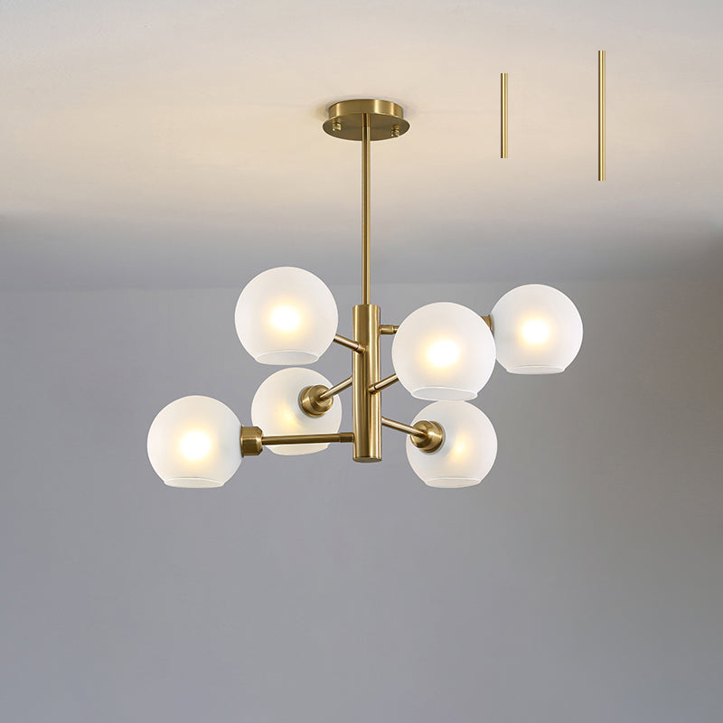 Postmodern Glass Dome Hanging Lamp - Stylish Dining Room Chandelier