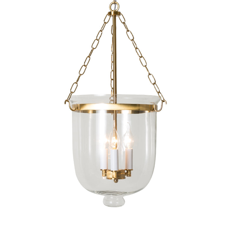 Vintage Clear Glass Chandelier - 3-Light Pendant For Living Room Gold / 9.5