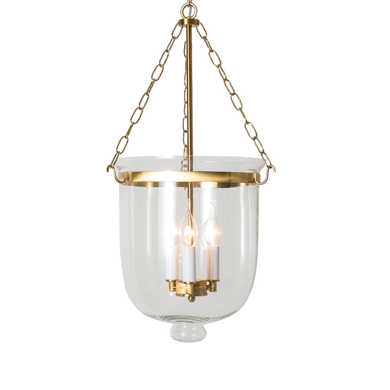 Vintage Clear Glass Chandelier - 3-Light Pendant For Living Room