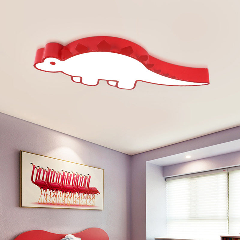 Dinosaur LED Flushmount Ceiling Lamp for Kids Room - Metal Flush-Mount Light Fixture