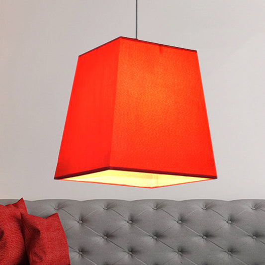 Modern Nordic Trapezoid Fabric Pendant Lamp - 1 Light White/Black/Coffee 8/11 Wide