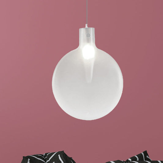 Nordic Sliver Ball Ceiling Light - 1 Light Brown/Green/Yellow Glass Pendant for Living Room