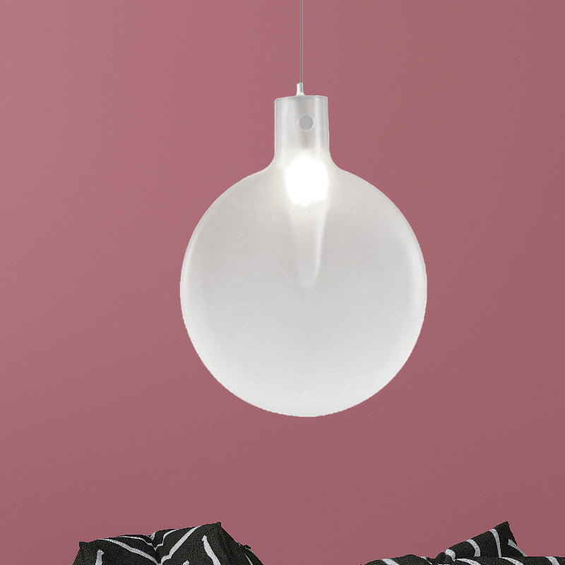 Nordic Glass Suspension Pendant - 1 Light Sliver Ball Hanging Ceiling In Brown/Green/Yellow For