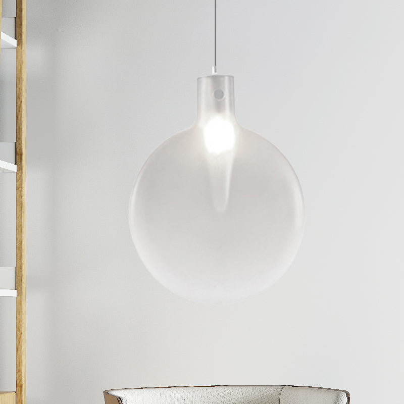 Nordic Glass Suspension Pendant - 1 Light Sliver Ball Hanging Ceiling In Brown/Green/Yellow For