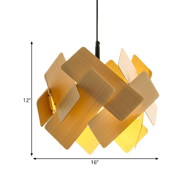 Nordic Style Acrylic Flower Pendant Lamp - Modern 1-Light Hanging Ceiling Light in Red/Blue/Light Wood