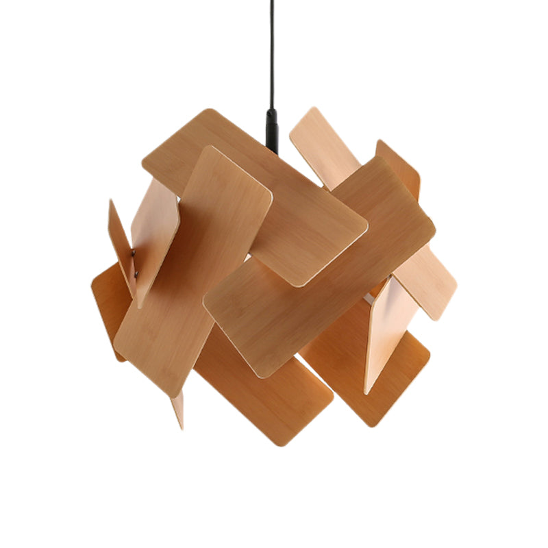 Nordic Style Acrylic Flower Pendant Lamp - Modern 1-Light Hanging Ceiling Light in Red/Blue/Light Wood