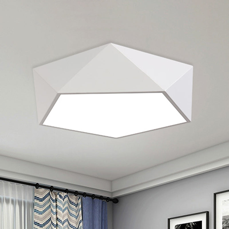 Modern Metal Pentagonal Flush Mount LED Light Fixture - Bedroom Ceiling Lighting