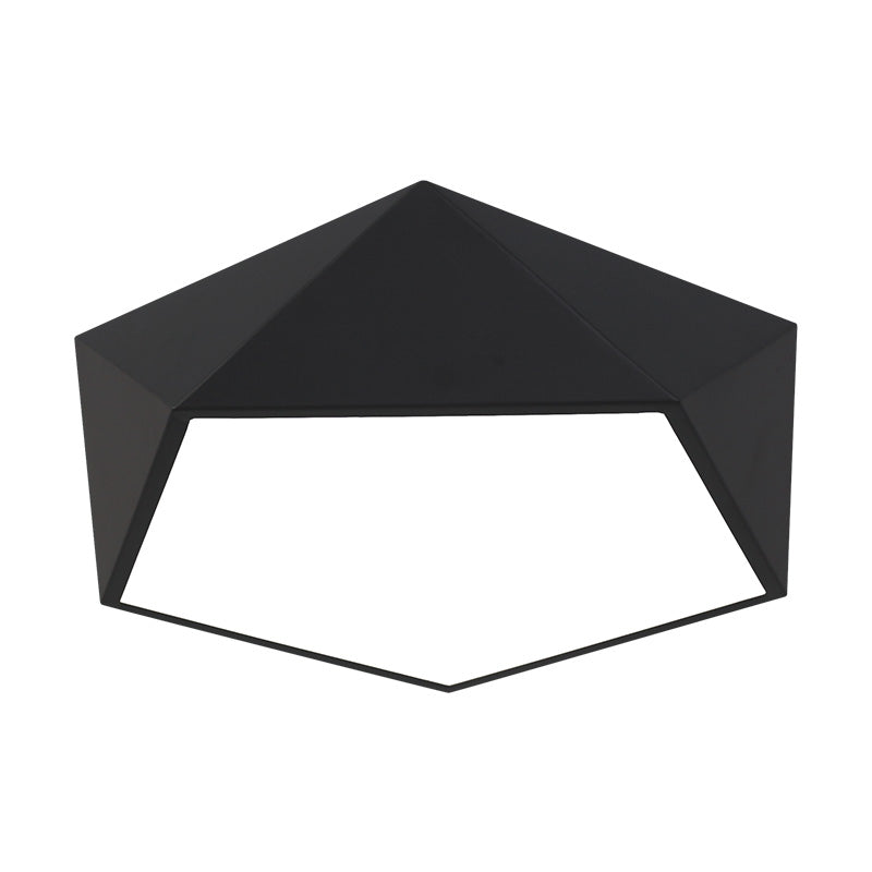 Modern Metal Pentagonal Flush Mount LED Light Fixture - Bedroom Ceiling Lighting