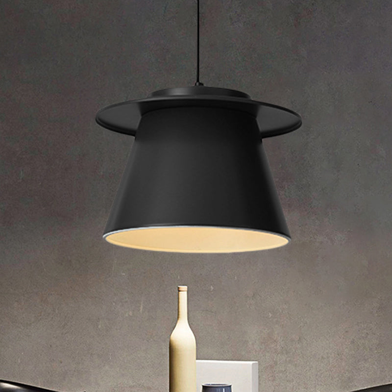 Modernist Barrel Pendant Lamp: 1-Light Metal Hanging Ceiling Light For Restaurants -