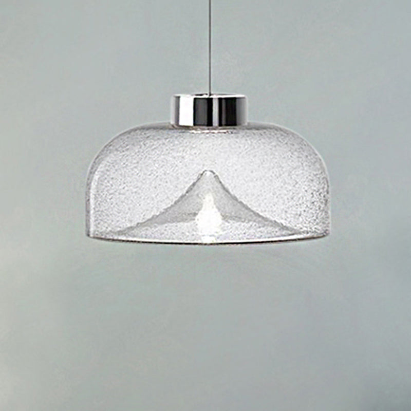 Nordic Style Dome Pendant Lighting With Tan/Clear/Smoky Glass - Warm Light