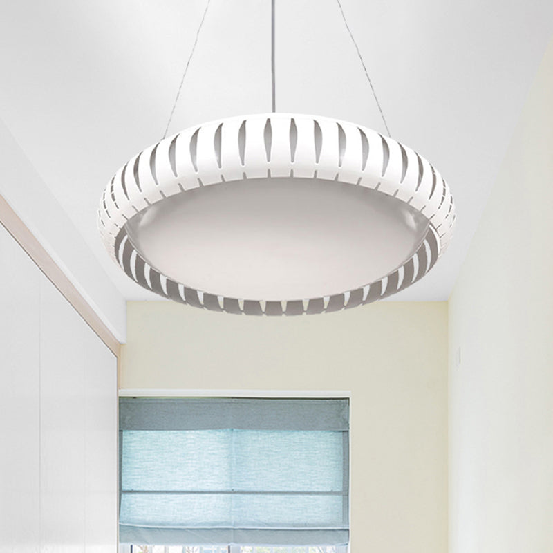 Contemporary Round LED Ceiling Pendant - Metal Gold/Black/White, Warm/White/Natural Light - 18"/22