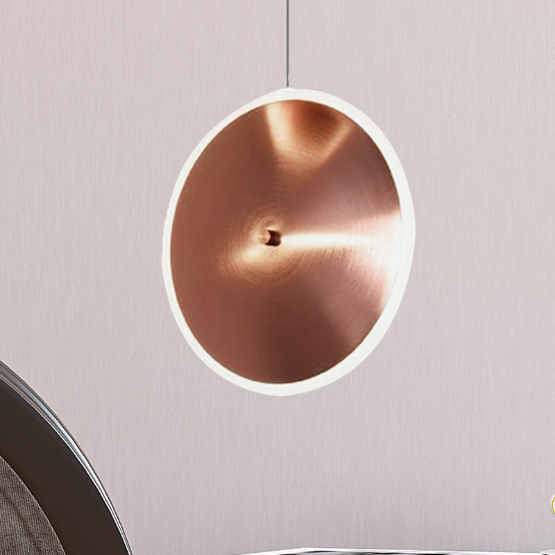 Rose Gold Disc LED Pendant Light in Warm/White - 8/12/16"W