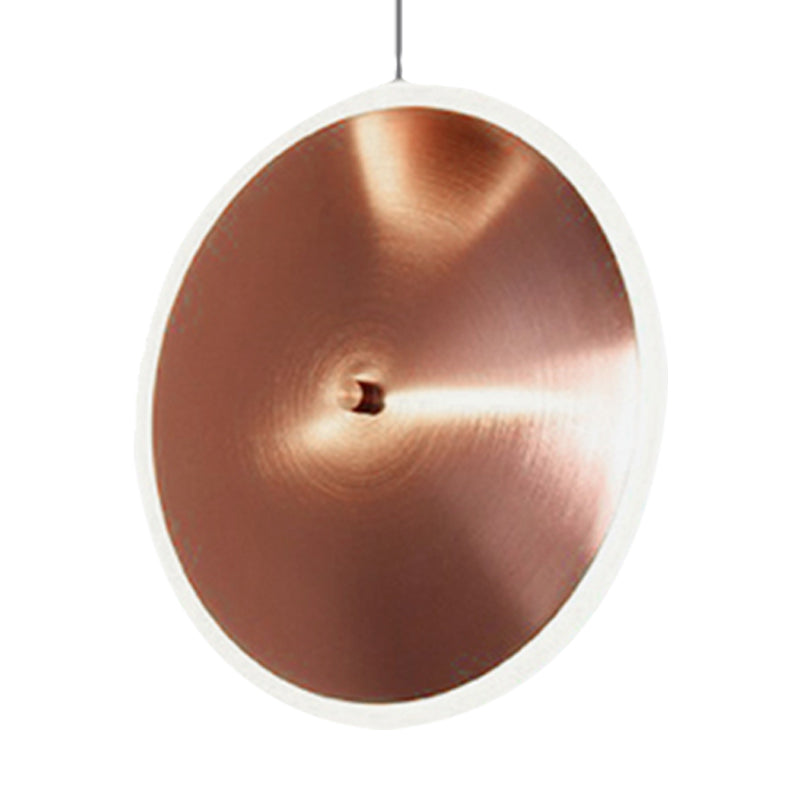 Vertical Disc Hanging Light: 8/12/16W Rose Gold Suspension Pendant With Led Acrylic In Warm/White