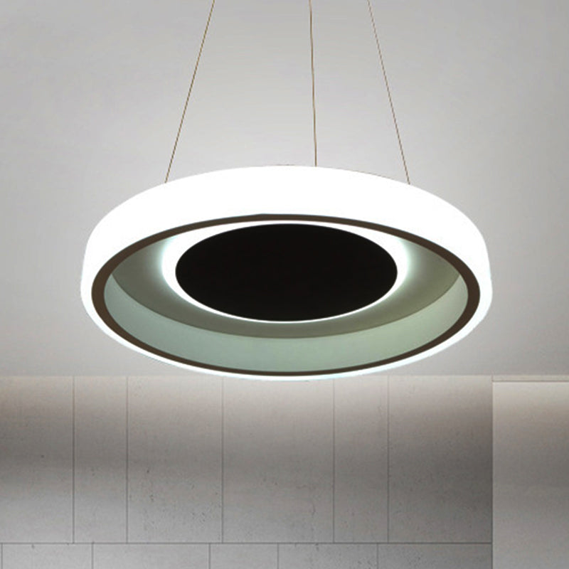 Modern Acrylic Round Pendant Light - 14"/19.5" Wide LED Ceiling Lamp with White/Warm/Natural Light Options