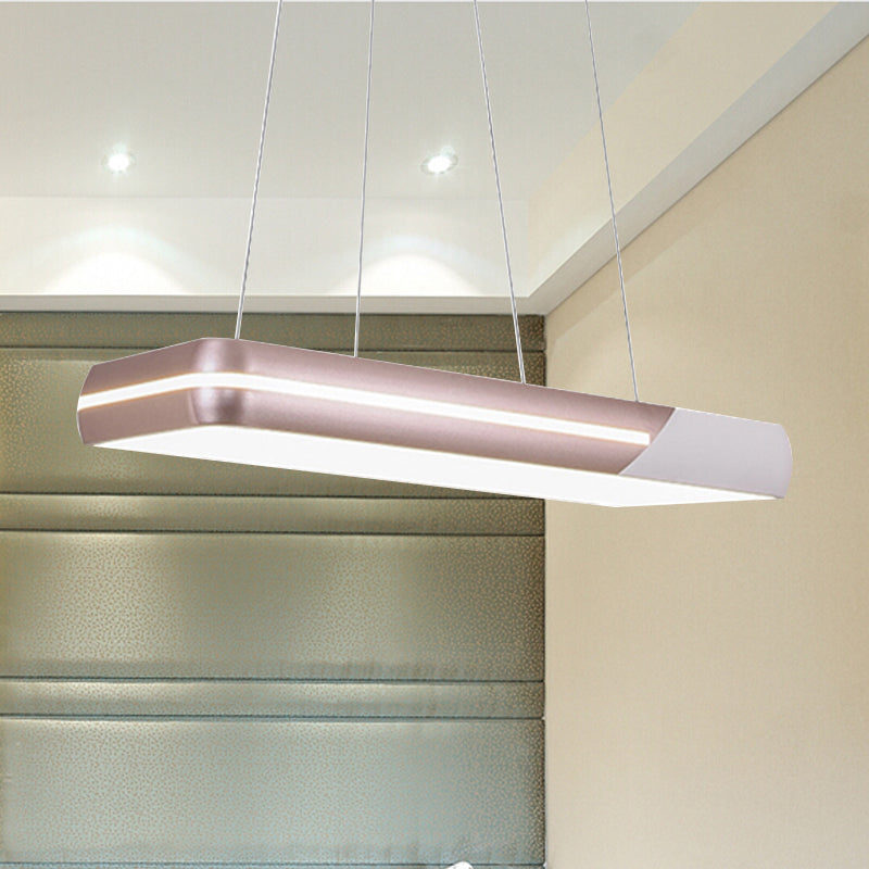 Modern LED Rose Gold Ring Pendant Light, Metal Hanging Fixture for Dining Room - 18"/19"/21.5"/30" Wide