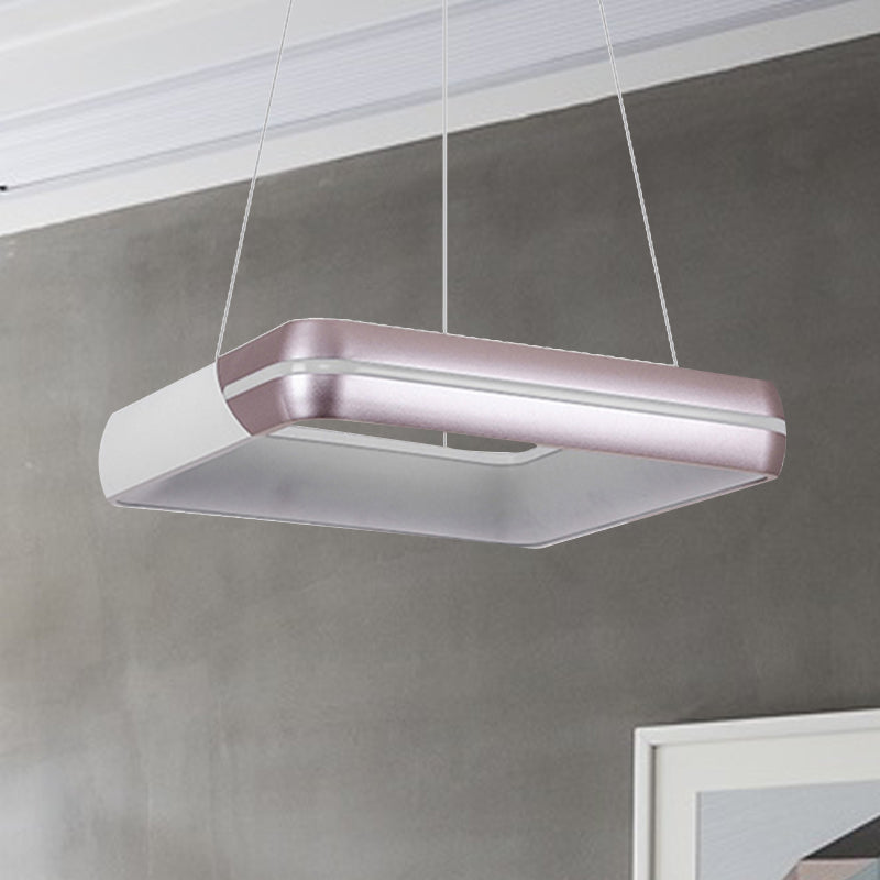 Modern LED Rose Gold Ring Pendant Light, Metal Hanging Fixture for Dining Room - 18"/19"/21.5"/30" Wide