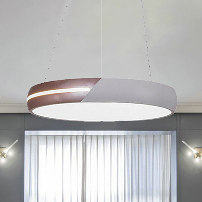 Modern LED Rose Gold Ring Pendant Light, Metal Hanging Fixture for Dining Room - 18"/19"/21.5"/30" Wide