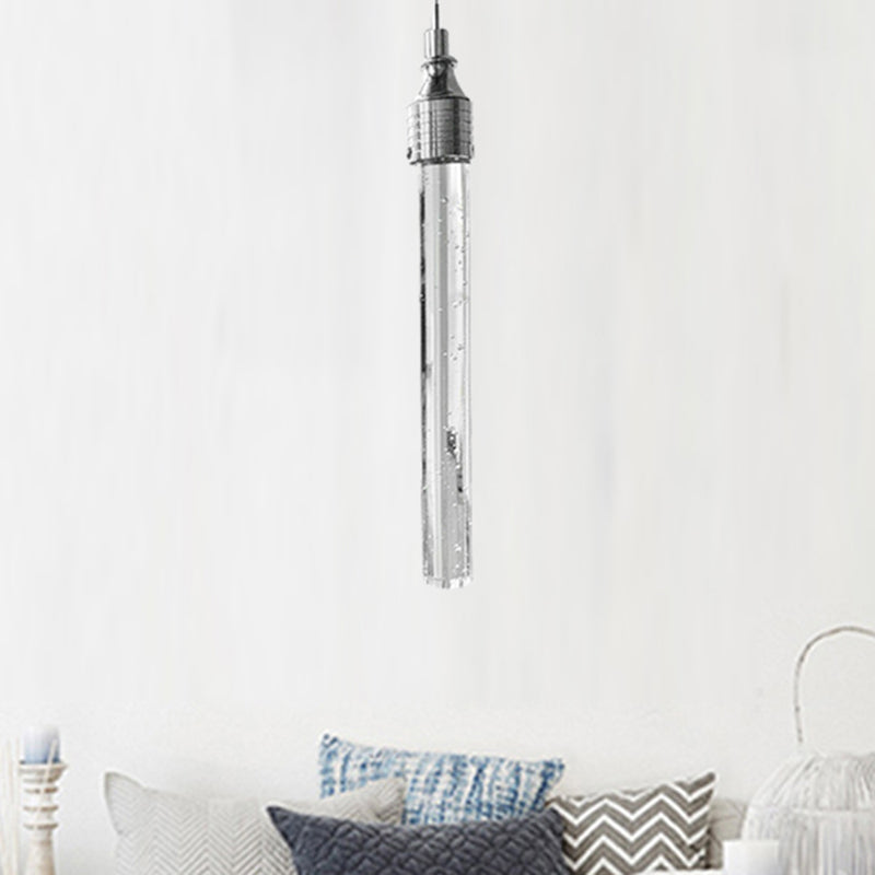 Modern Tube Shaped Crystal Hanging Lamp with Warm/White Light - Ideal for Bars and Living Rooms