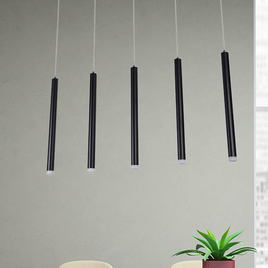 Daisy - Suspension à tuyau noir - Suspension moderne en métal à 5/16 lumières