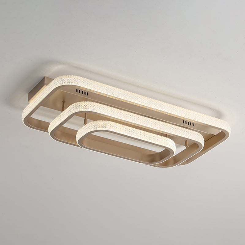 Modern Champagne Loop Flush Mount LED Ceiling Light