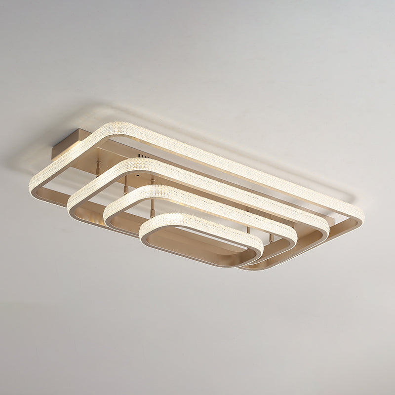 Modern Champagne Loop Flush Mount LED Ceiling Light