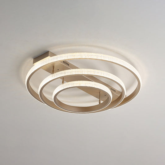 Modern Champagne Loop Flush Mount LED Ceiling Light
