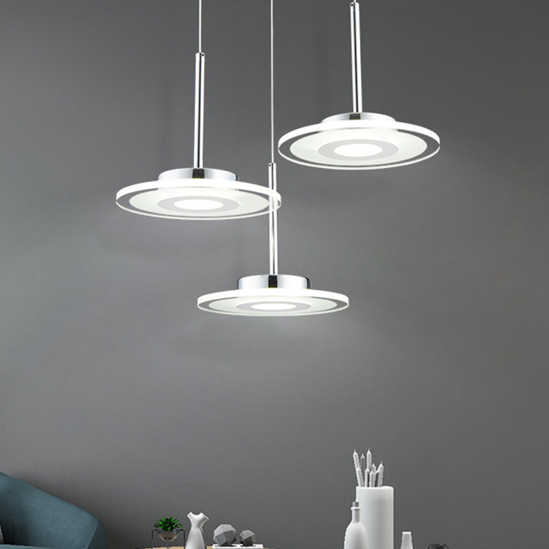 Nadège - Circular Acrylic Pendant Led Ceiling Light (Warm/White/Natural Light) White / Natural Round