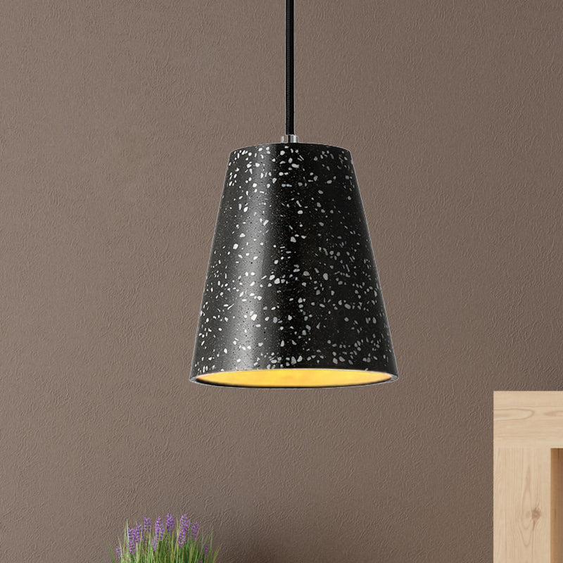 Louise - Sleek Concrete Cone Pendant Lighting Simplicity 1 Light Black/White/Brown Hanging Light