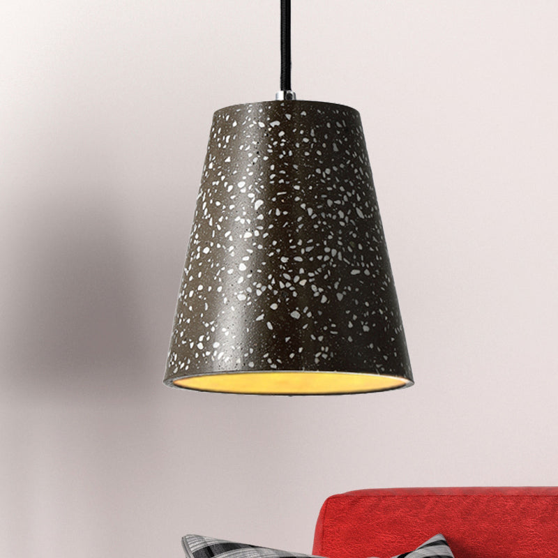 Louise - Sleek Concrete Cone Pendant Lighting Simplicity 1 Light Black/White/Brown Hanging Light