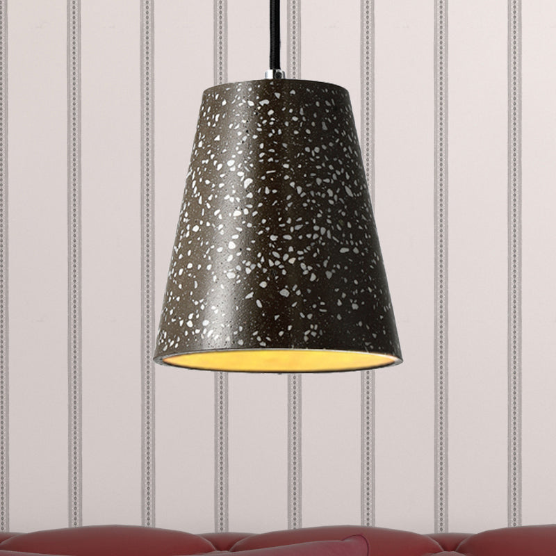 Louise - Sleek Concrete Cone Pendant Lighting Simplicity 1 Light Black/White/Brown Hanging Light