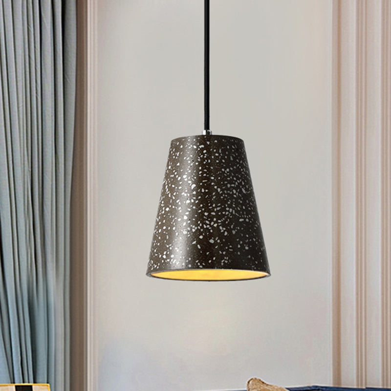 Louise - Sleek Concrete Cone Pendant Lighting Simplicity 1 Light Black/White/Brown Hanging Light